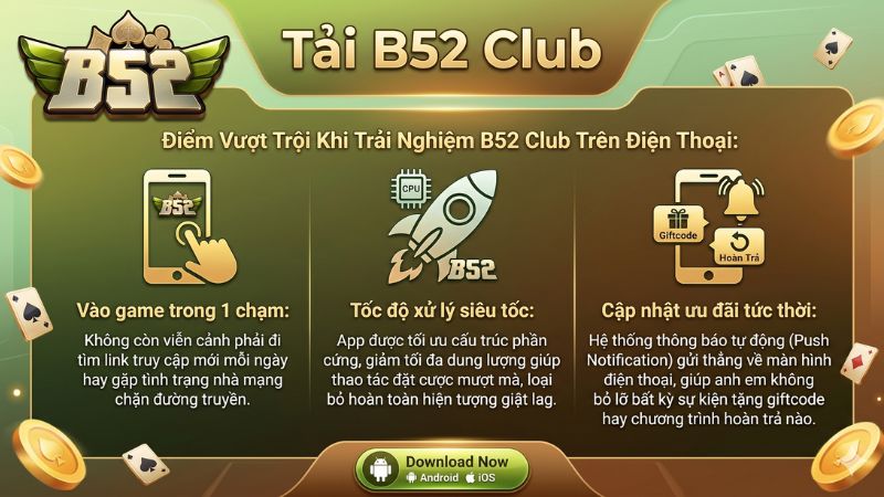 Lợi ích khi cài đặt ứng dụng B52 Club trên điện thoại