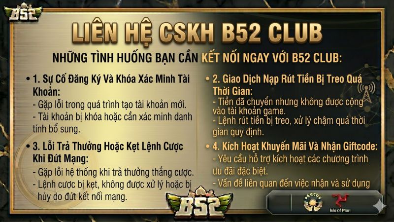 Các bước kết nối nhân viên tư vấn B52 Club giải quyết lỗi nạp rút tiền