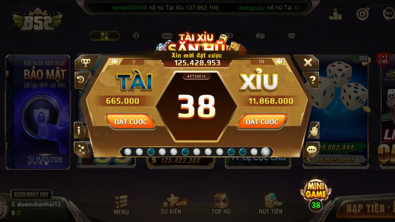 Tài xỉu B52 Club, sân chơi xanh chín minh bạch, phế thấp nhất thị trường